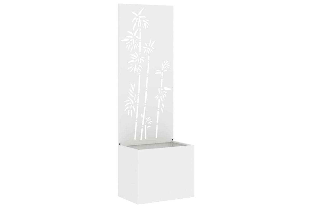 Garden Privacy Screen White 50 X 140 Cm Cold-rolled Steel