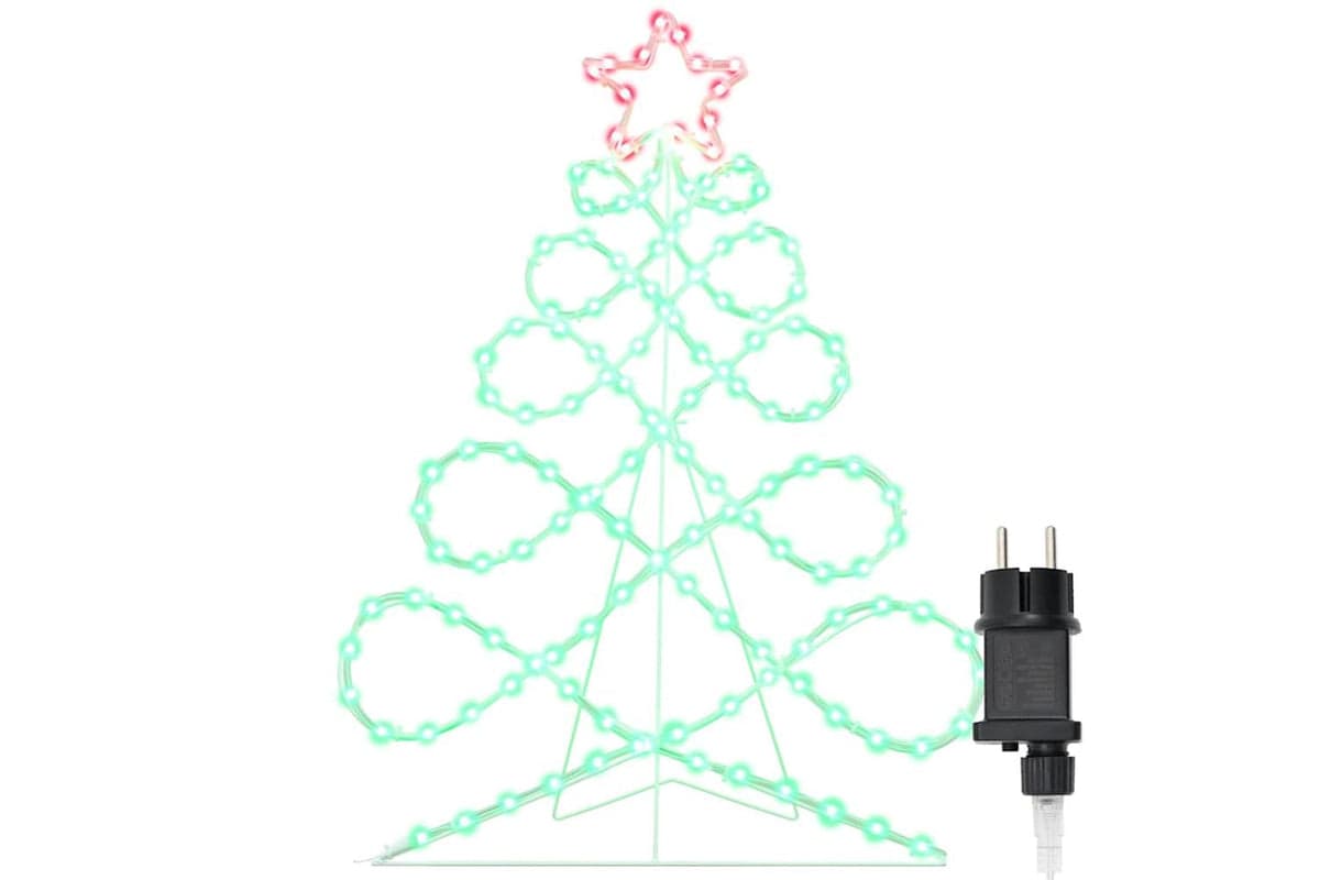 Vidaxl Christmas Tree Shape Light Multicolour 80 X 56 Cm Pvc