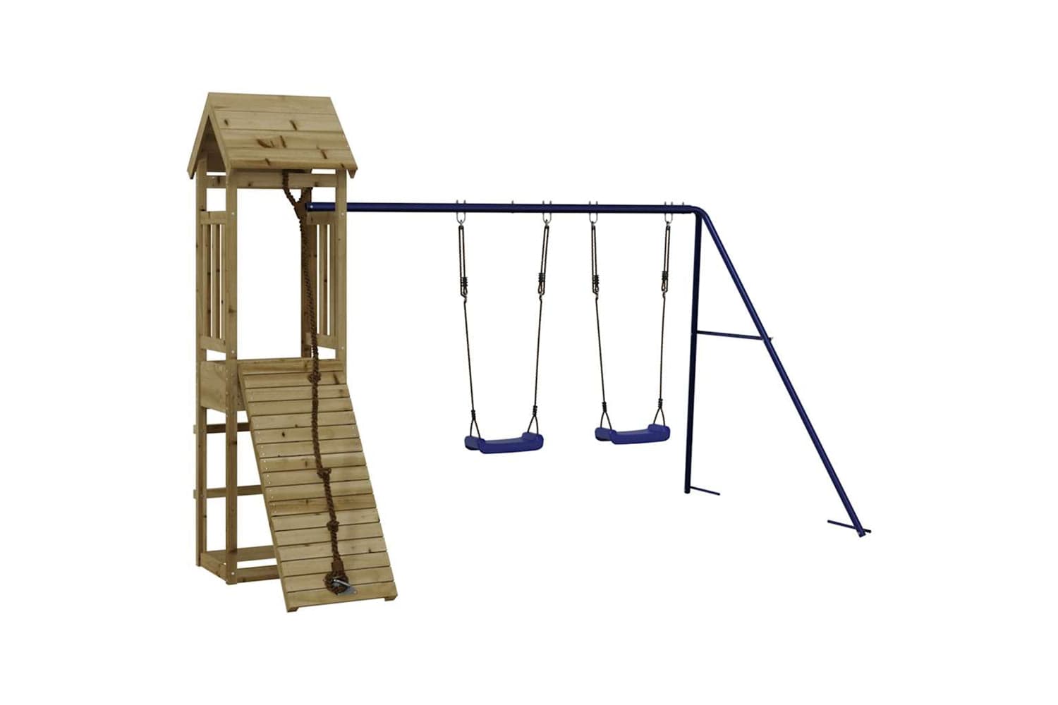 Vidaxl 3155818 Playhouse With Climbing Wall Swings Impregnated Wood Pine