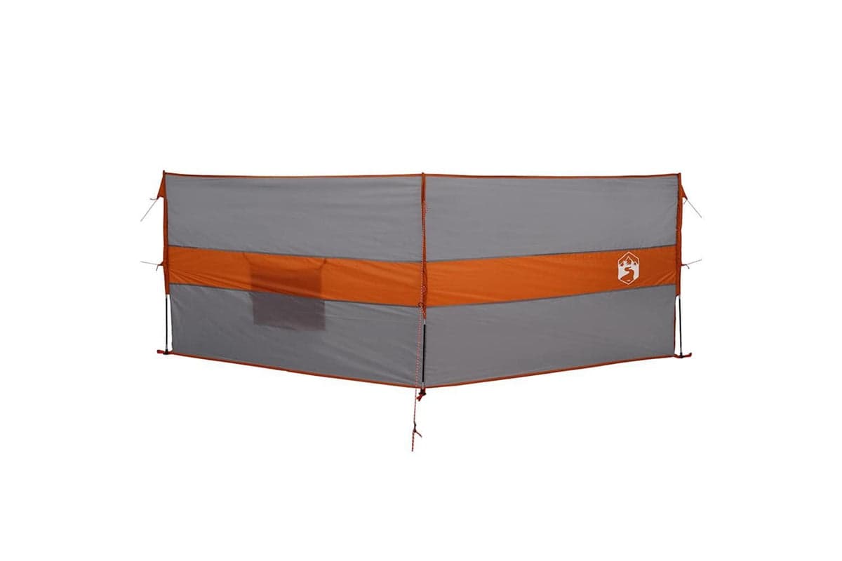 Vidaxl Camping Windbreak Grey And Orange 344x120 Cm Waterproof