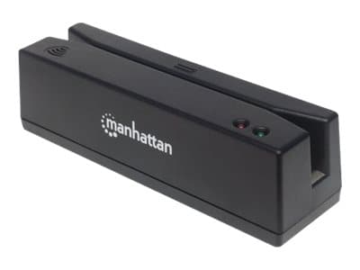 Manhattan USB-A Magnetic Strip Card Reader, Triple Track Reader, Keyboard Wedge Decoder, Cable 1.5m, Black, Three Year Warranty, Box