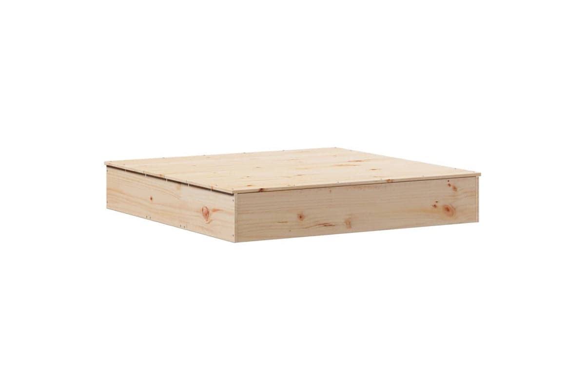vidaXL 832606 Sandpit With Cover 111x111x19.5cm Solid Wood Pine