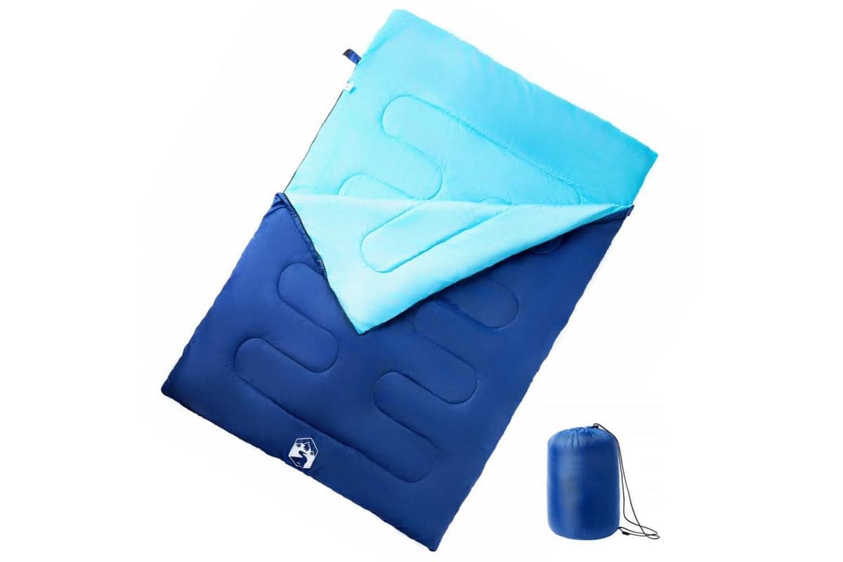 Vidaxl Double Sleeping Bag With Pillows For Adults Camping 3-4 Seasons