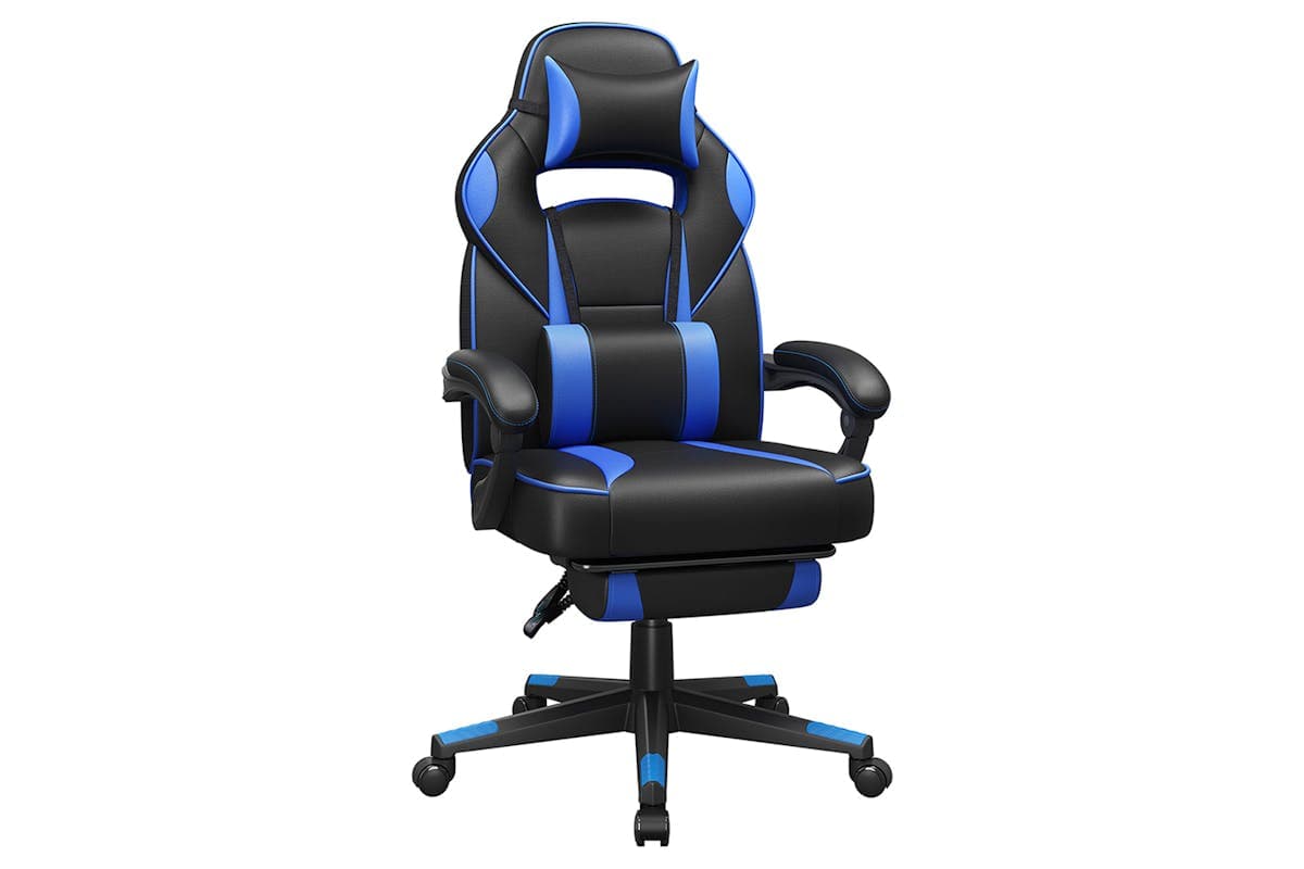 Songmics Gaming Chair with Footrest | Black/Blue