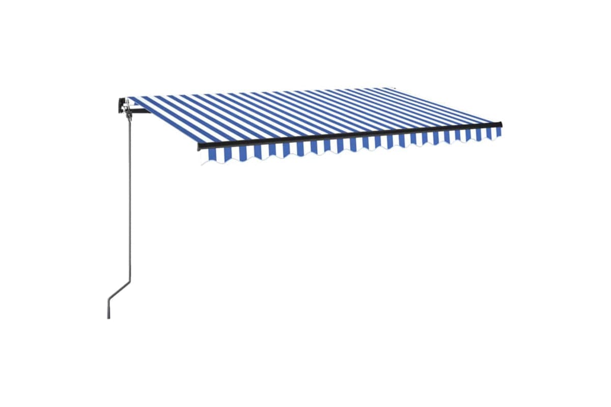 vidaXL 3069196 Manual Retractable Awning 450x350cm Blue And White