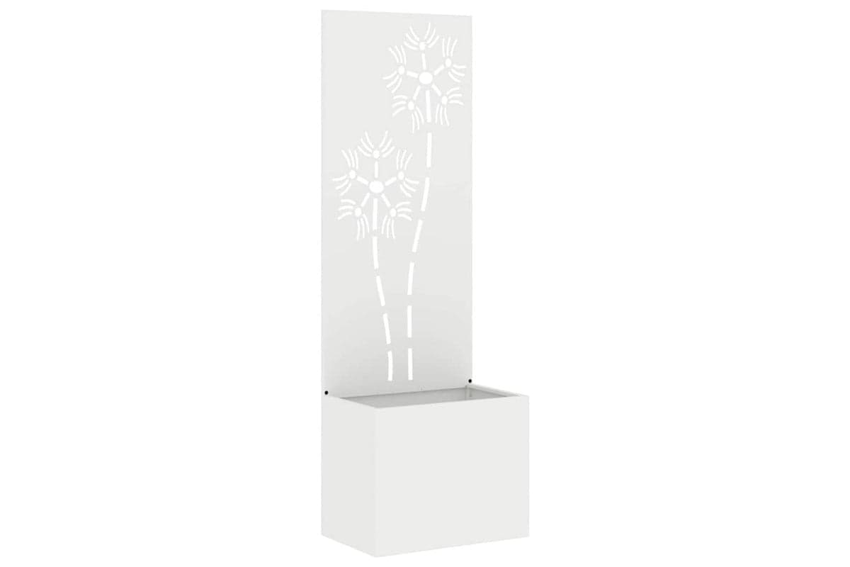 Garden Privacy Screen White 50 X 140 Cm Cold-rolled Steel