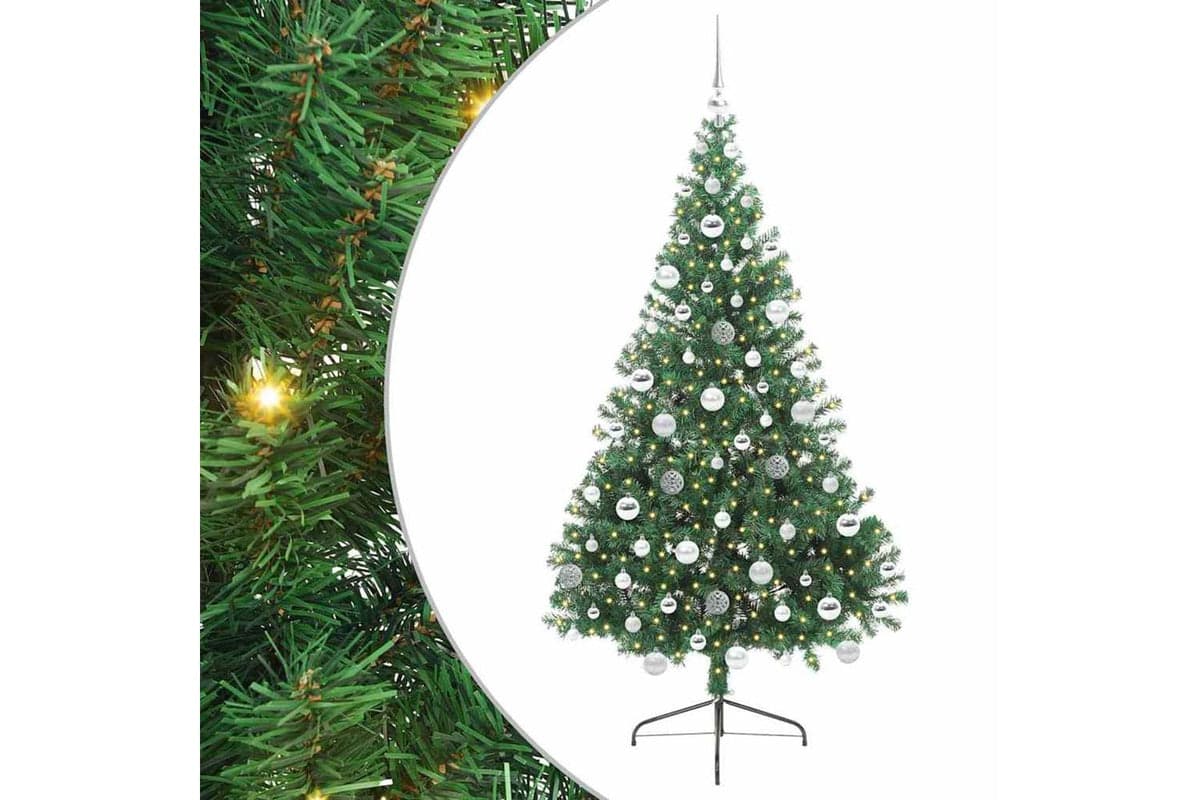 Vidaxl Artificial Pre-lit Christmas Tree Green 180 Cm Pvc