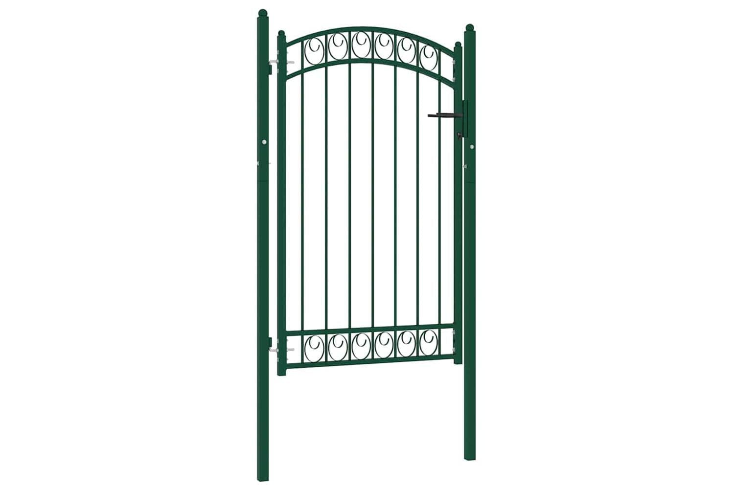 vidaXL 146365 Fence Gate With Arched Top Steel 100x150cm Green