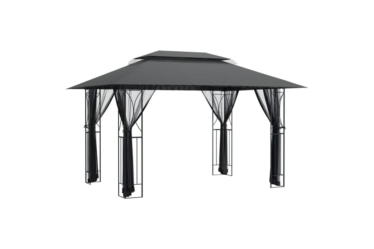 vidaXL 360144 Gazebo With Sidewalls Anthracite 400x300x270cm Steel