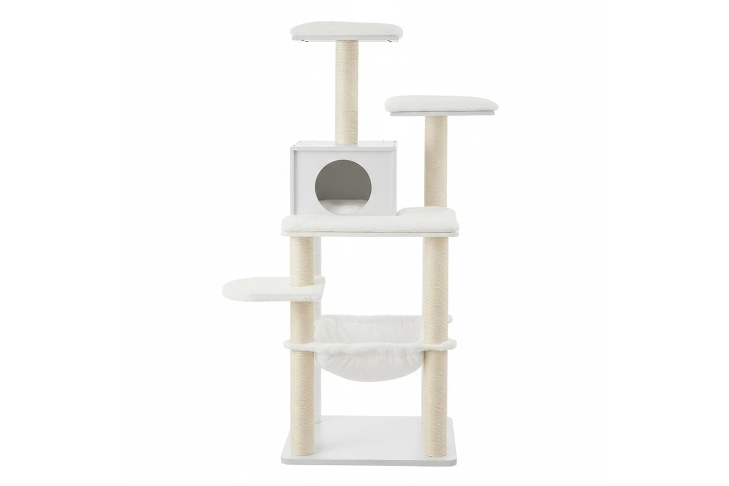 Feandrea Cat Tree | Multi-level Cat Tree | Plush & Sisal | 138 Cm