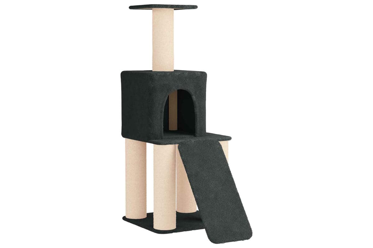 Vidaxl Cat Tree With Sisal Scratching Posts Dark Grey 146 Cm