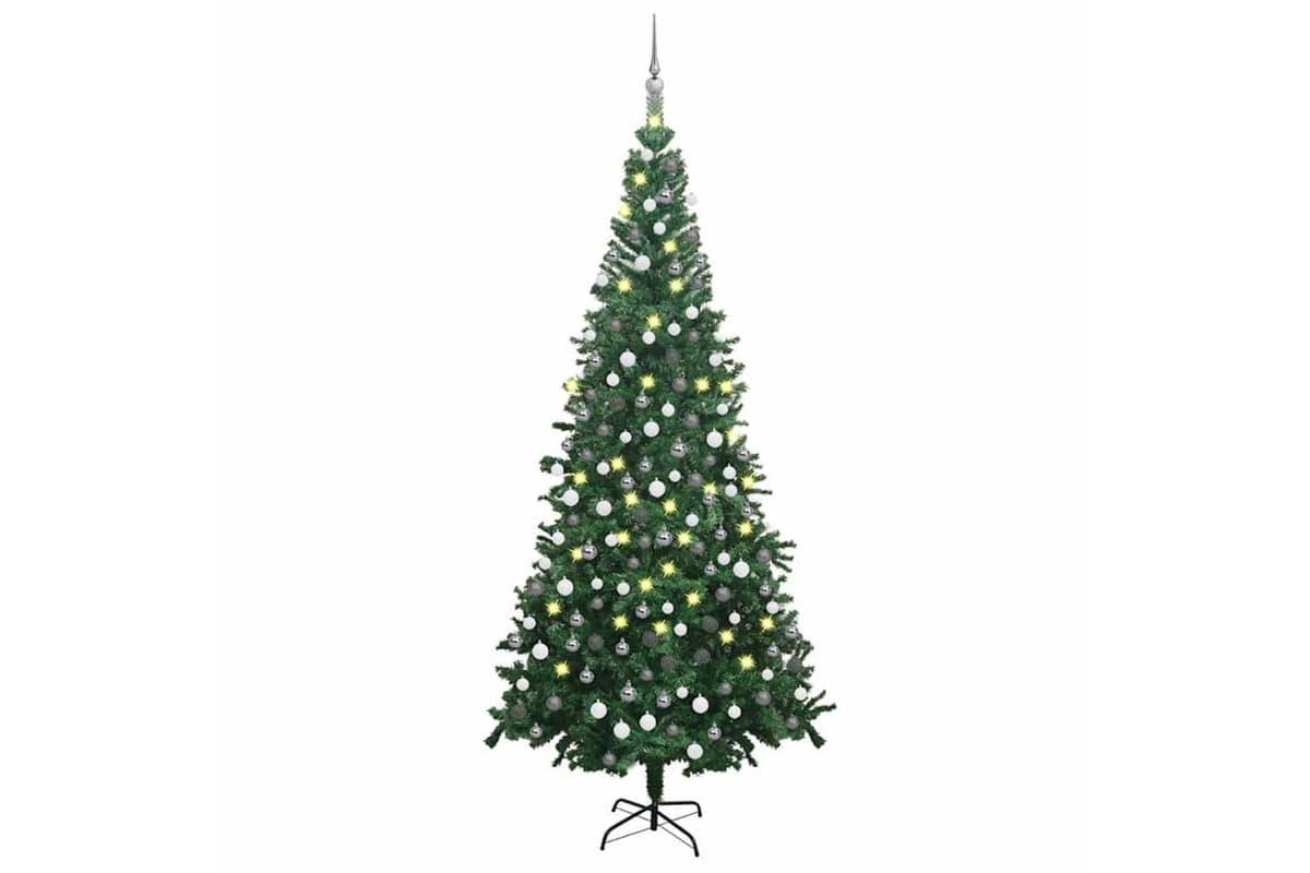 Vidaxl Artificial Pre-lit Christmas Tree With Ball Set L 240 Cm Green