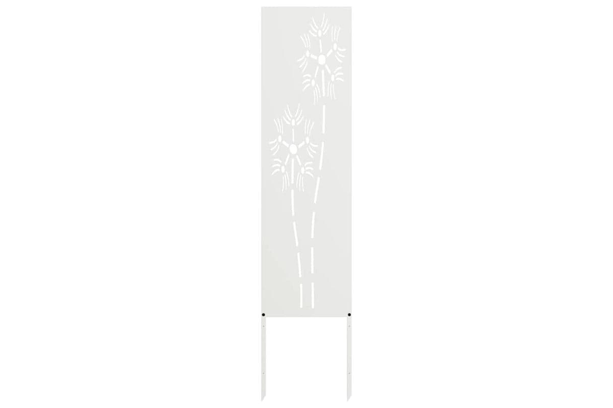 Garden Privacy Screen White 32 X140cm Cold-rolled Steel