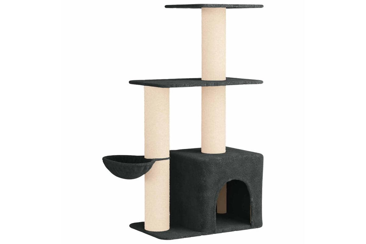 Vidaxl Cat Tree With Sisal Scratching Posts Dark Grey 133 Cm