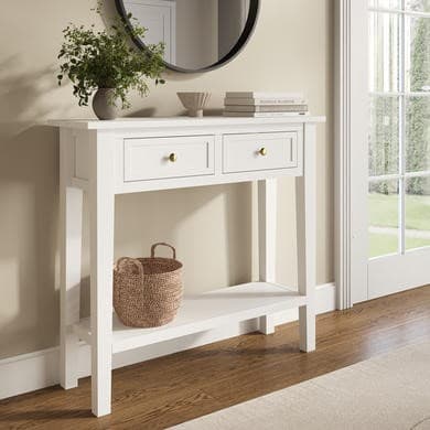 Elms Small Narrow Console Table with Drawers