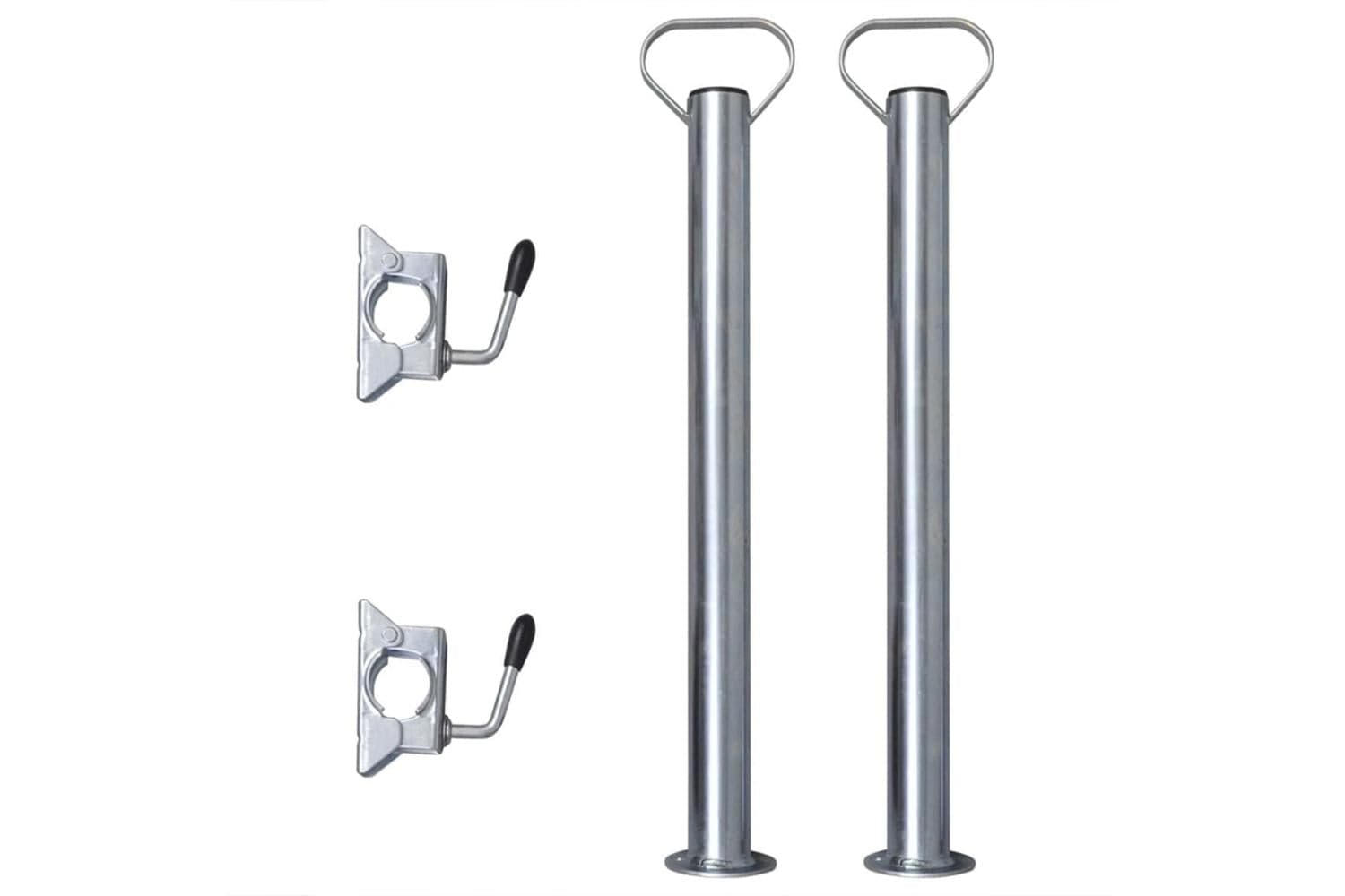 vidaXL 210311 2 Support Tubes With 2 Split Clamps For 48mm Jockey Wheel