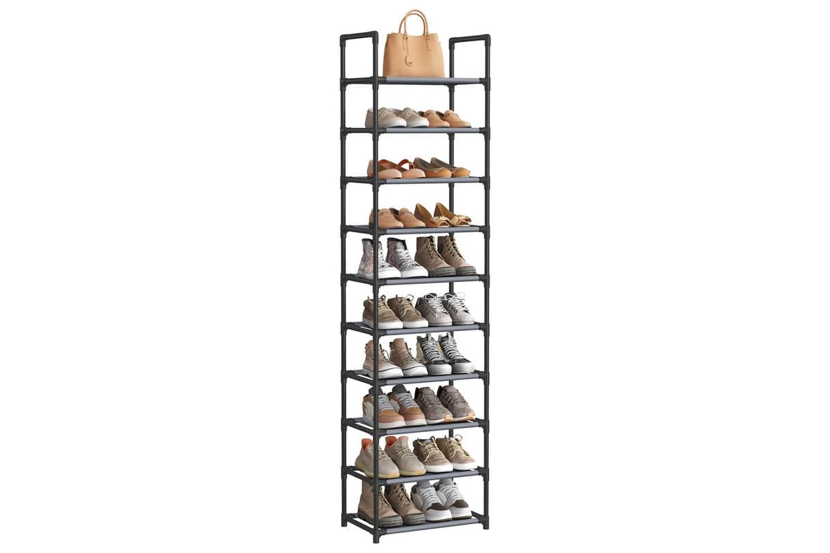 Songmics Shoe Rack | Shoe Storage Organiser | Metal & Non-woven Fabric | 10-tier