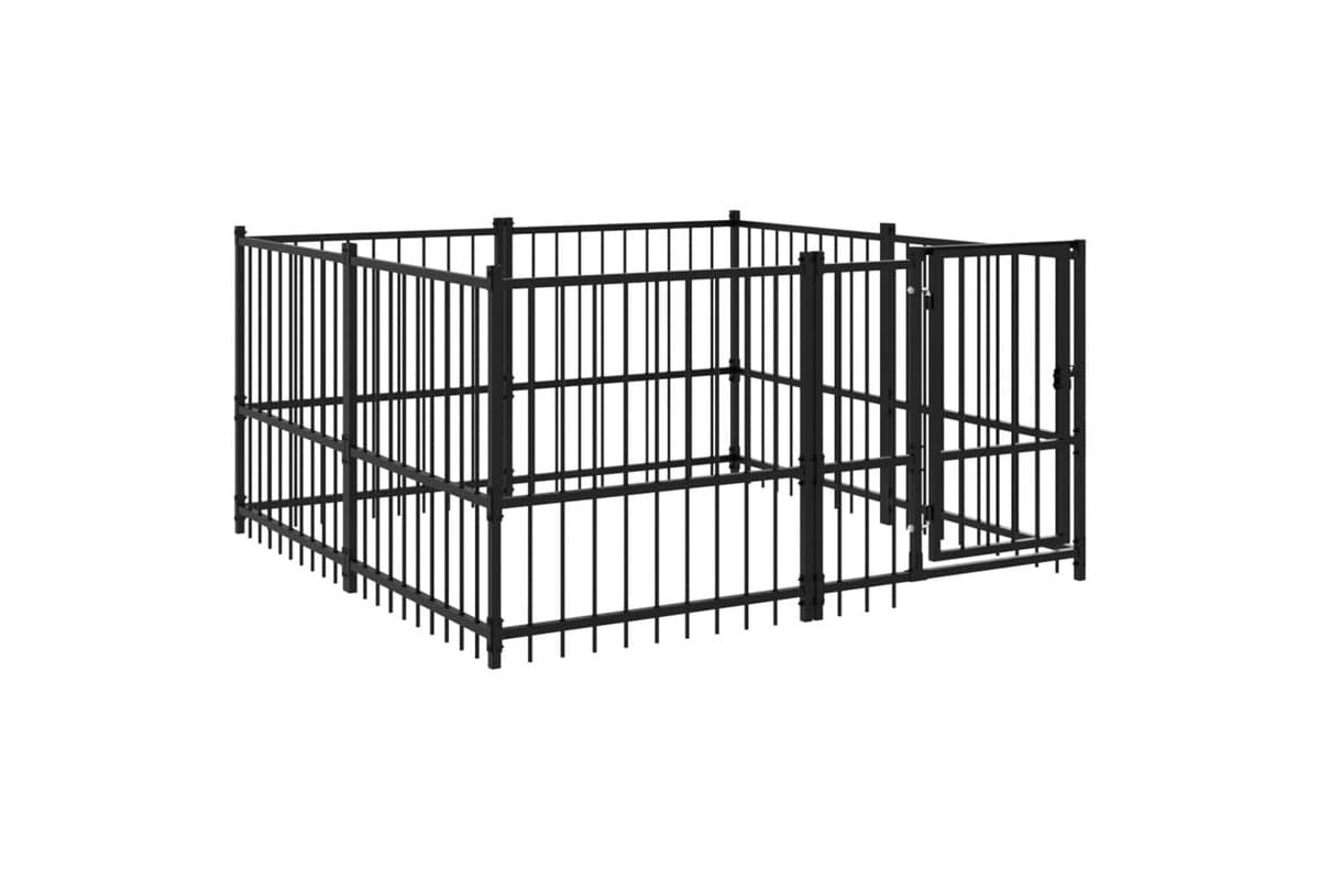 Vidaxl 3124598 Outdoor Dog Kennel Steel 3.75 M2