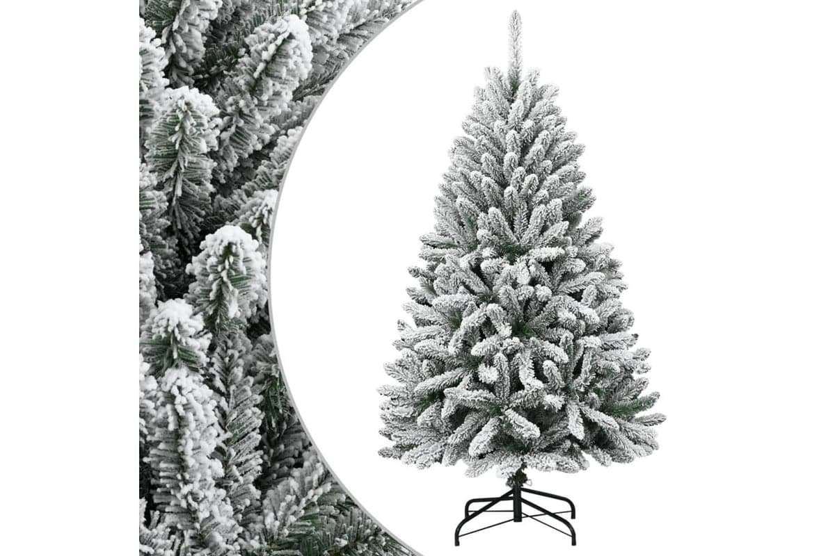 Vidaxl Artificial Hinged Christmas Tree With Flocked Snow 150 Cm