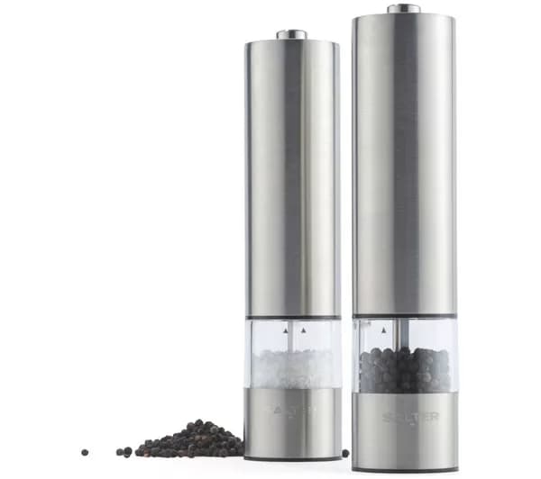 SALTER 7522 SSTUR15UP3 Electric Salt & Pepper Mill Set - Silver