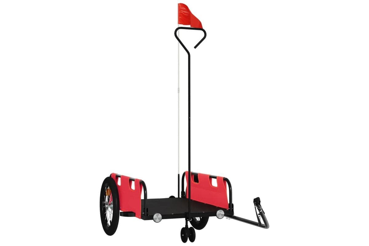 Vidaxl Bike Trailer Red Oxford Fabric And Iron