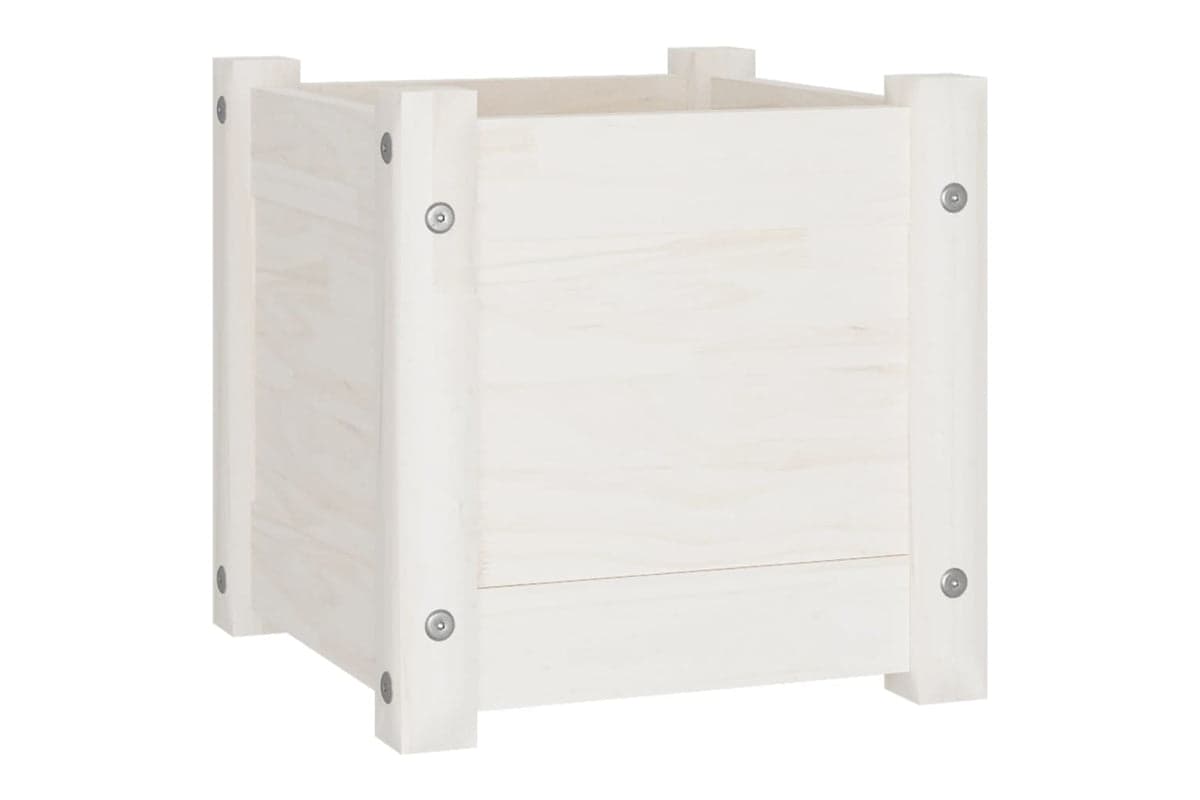 vidaXL 810524 Garden Planter White 31x31x31cm Solid Pinewood