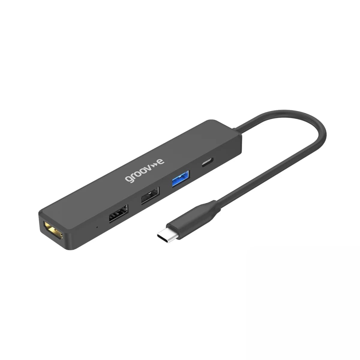 Groov-e 5-Port USB-C Hub with HDMI and 3 USB-A Ports Black | GVPC10BK