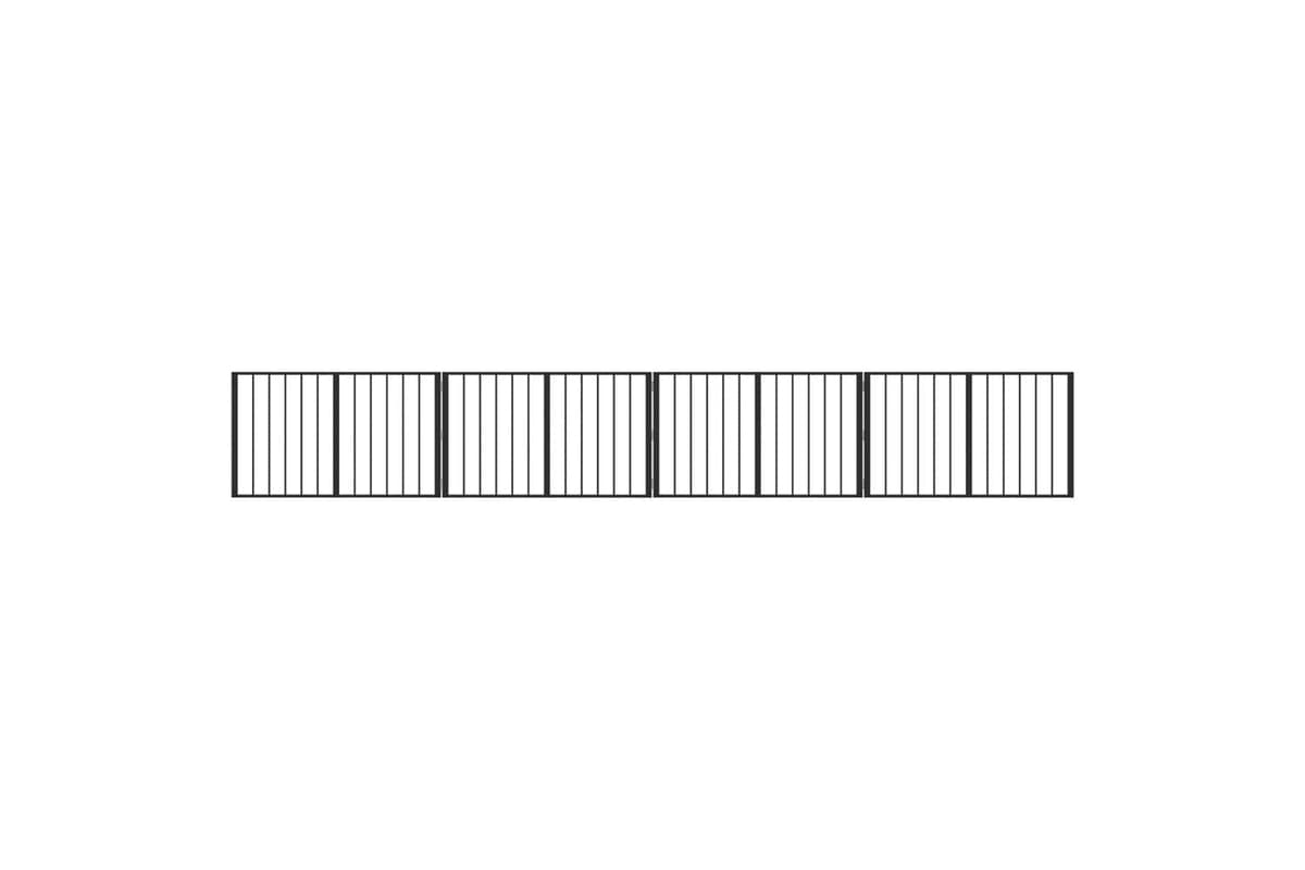 Vidaxl Dog Gate 4 Pcs Black 100 X 60 Cm Galvanised Steel
