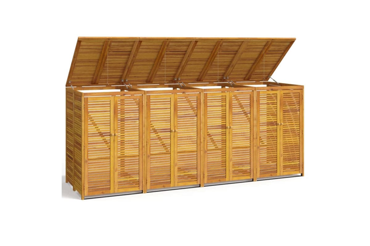 vidaXL 3155241 Quadruple Garbage Bin Shed 280x89x117cm Solid Wood Acacia