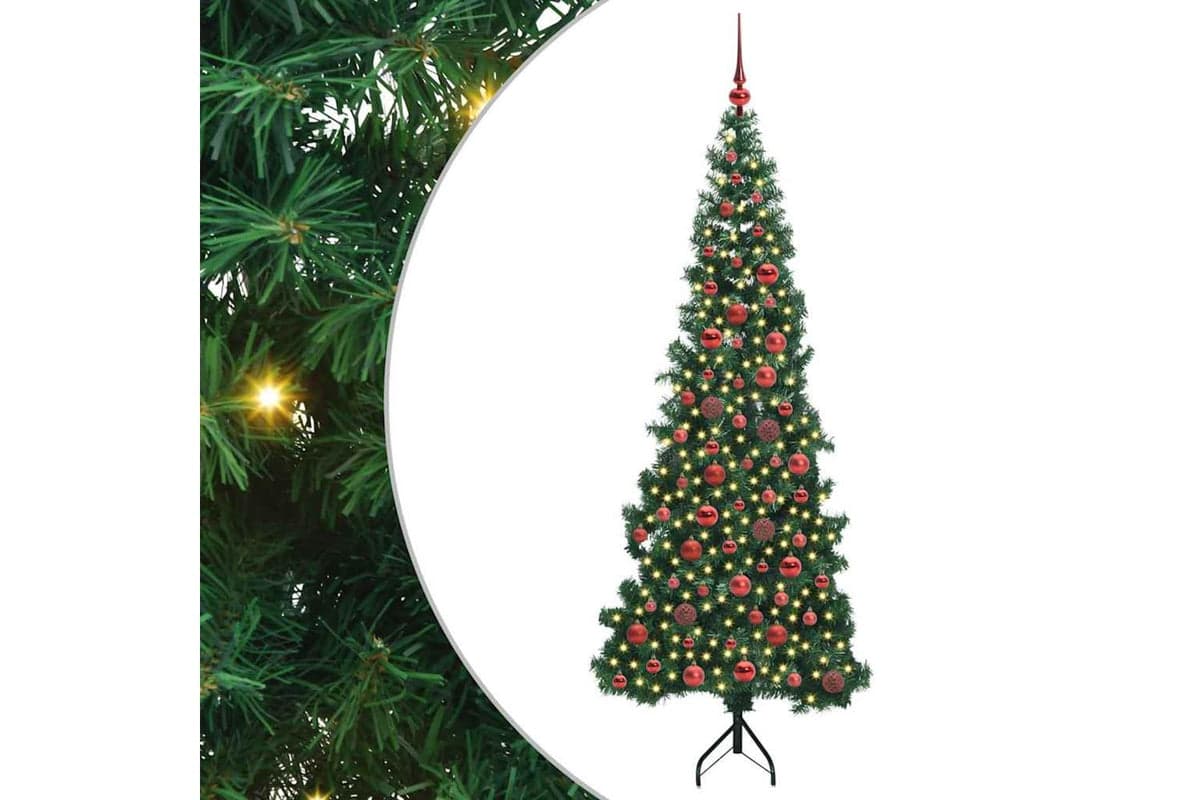 Vidaxl Corner Artificial Christmas Tree Green 180 Cm Pvc And Metal