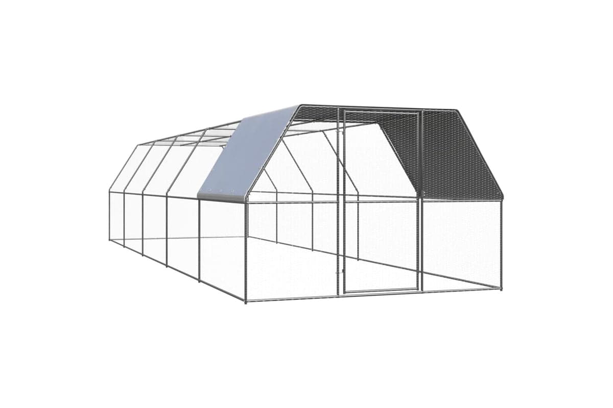 Vidaxl Outdoor Chicken Cage 3x10x2 M Galvanised Steel