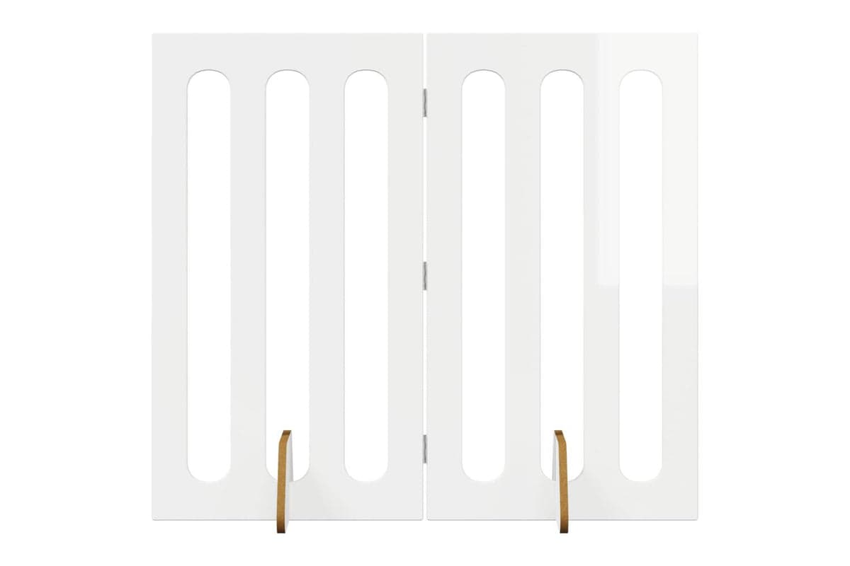 Vidaxl Folding Pet Fence 2 Pcs High Gloss White 1005 X 38 X 90 Cm