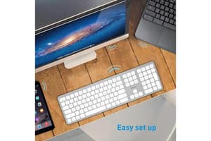 Macally Ultra Slim Bluetooth Wireless Keyboard | Brushed Stainless Steel