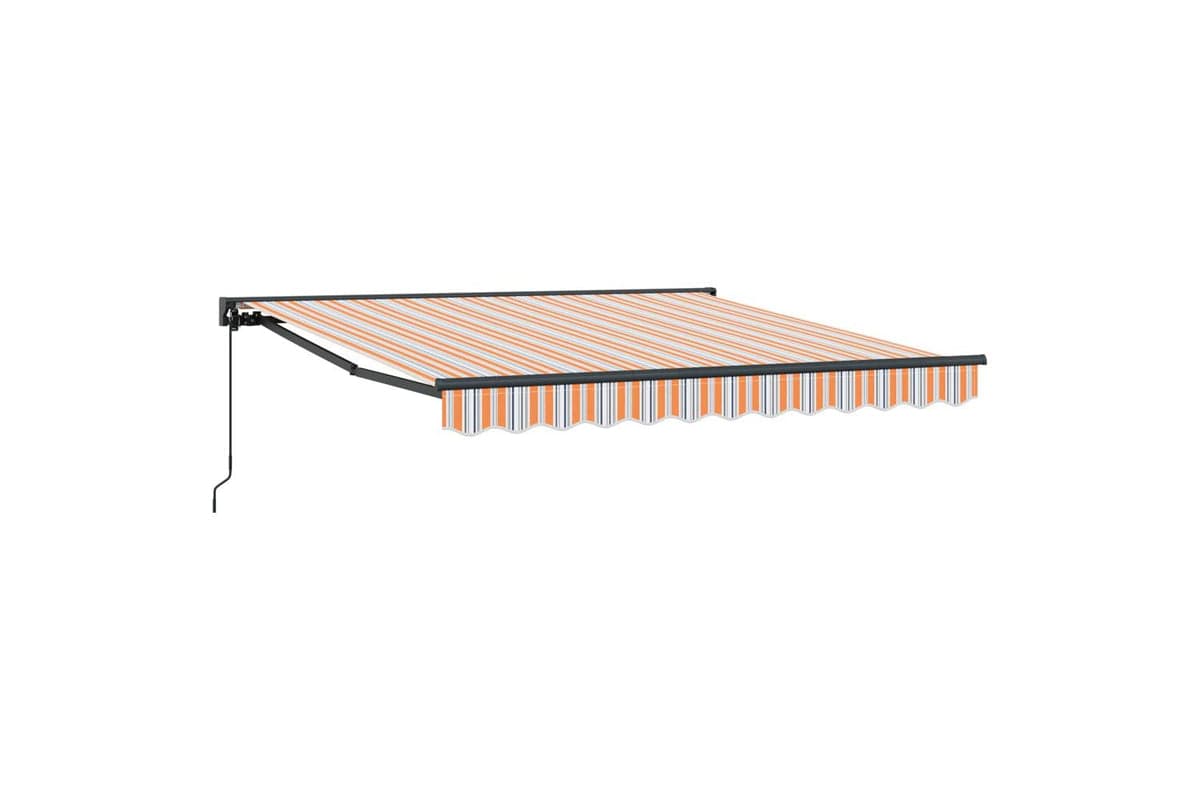 Vidaxl Retractable Awning Manual Multicolour Stripe 350x250 Cm Fabric