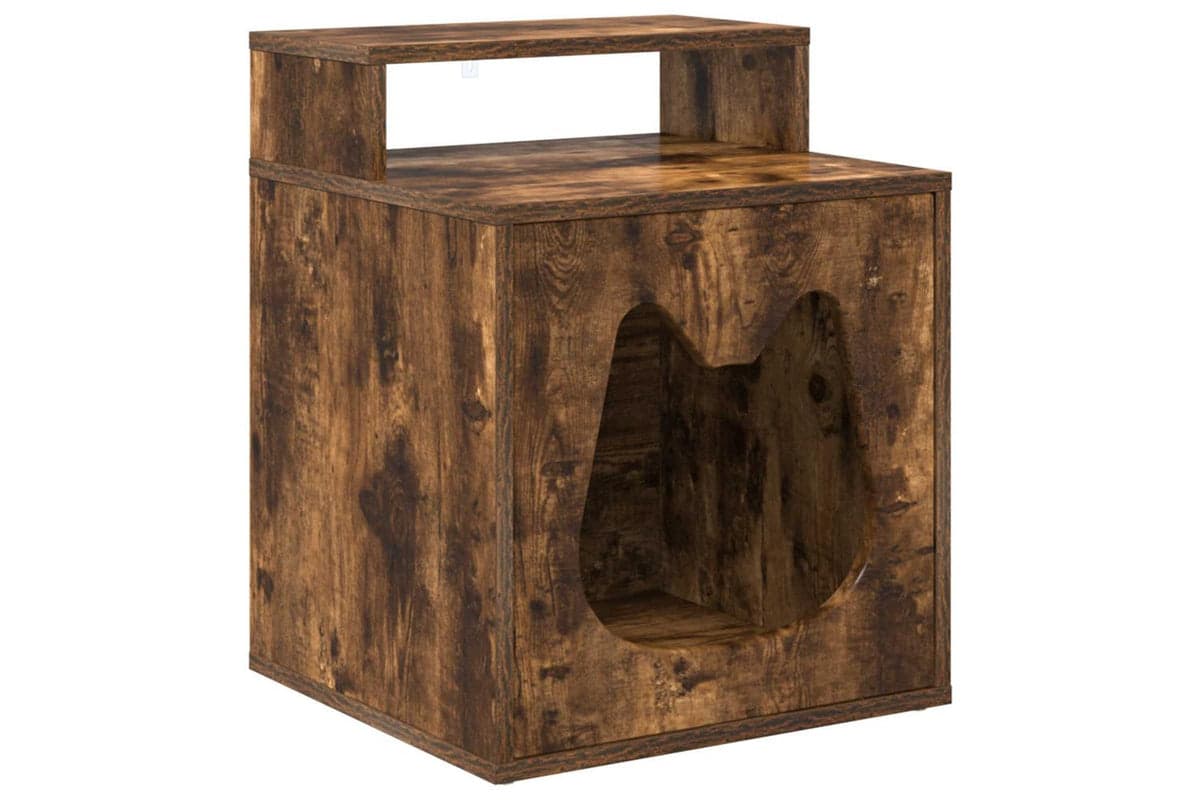Vidaxl Cat House Smoked Oak 425 X 40 X 535 Cm Engineered Wood
