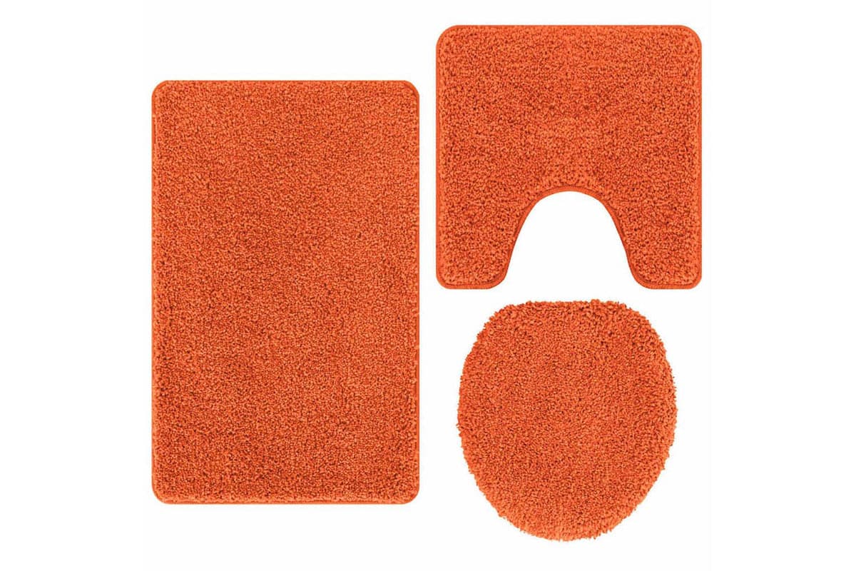 Anti-slip Bath Mat Set 3 Pcs Orange Pp