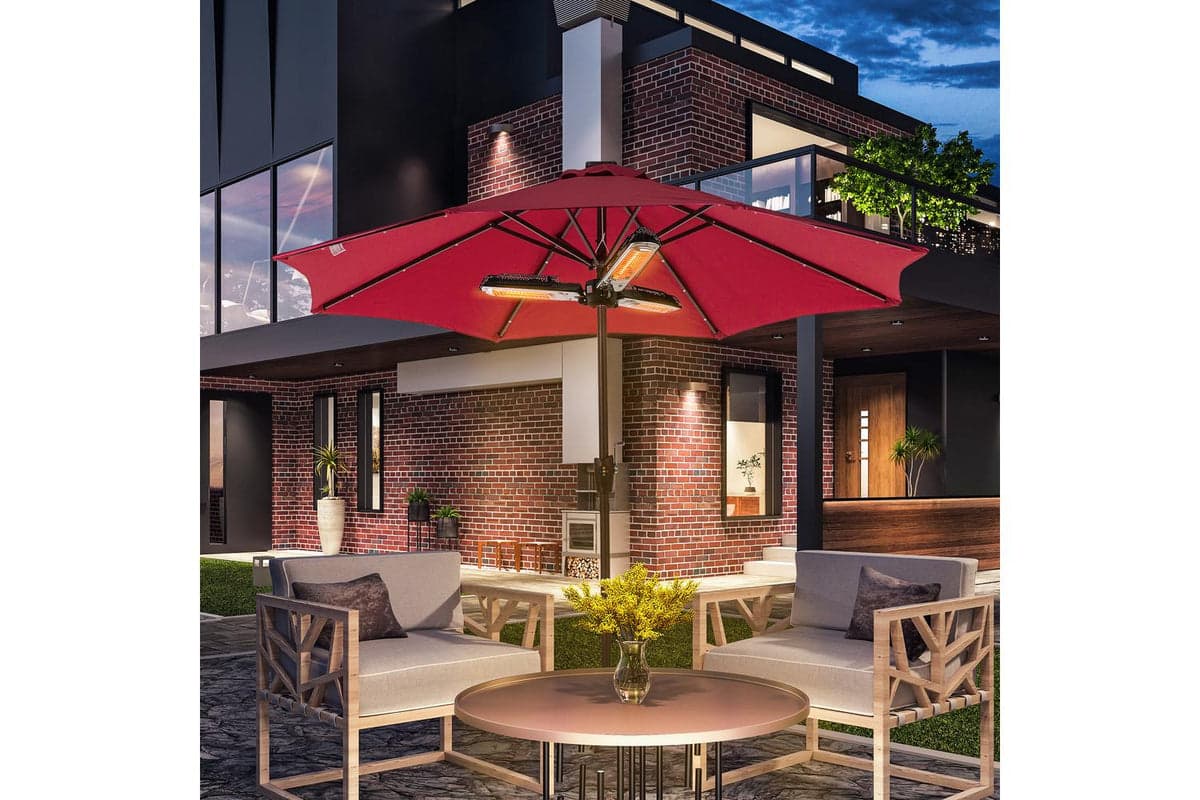 Outsunny 2000W Parasol Mounted Electric Infrared Heater | Black