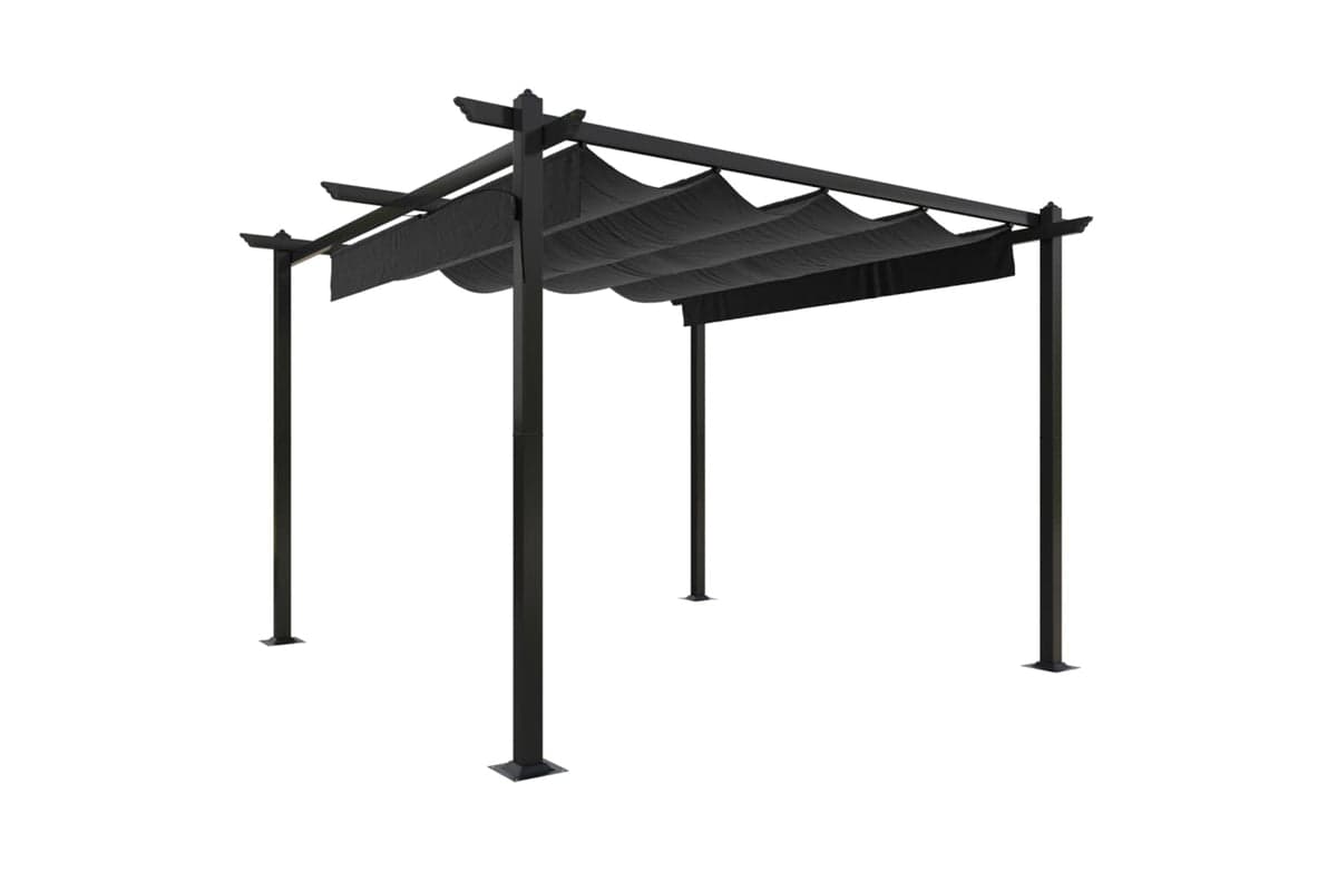 Vidaxl 318535 Garden Gazebo With Retractable Roof 3x3 M Anthracite