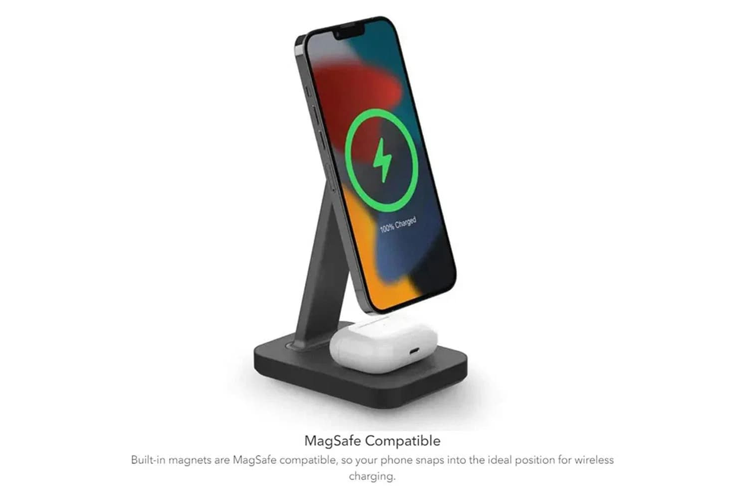 Mophie Snap+ Wireless Charging Stand and Pad | Black