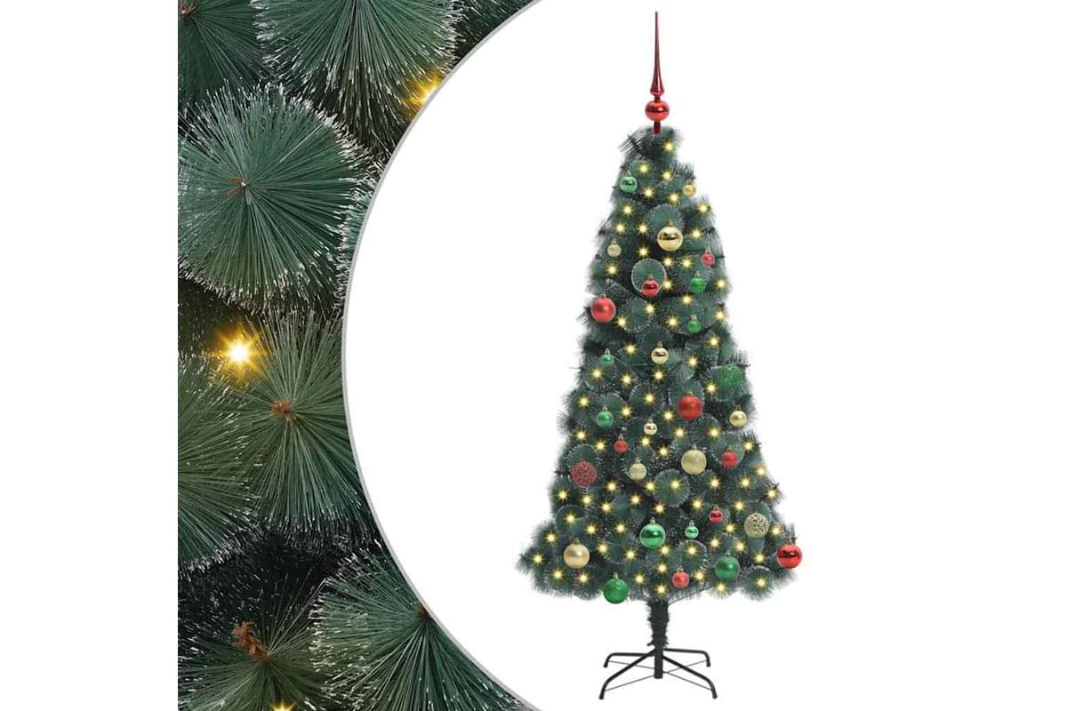 Vidaxl Artificial Pre-lit Christmas Tree With Ball Set Green 150 Cm