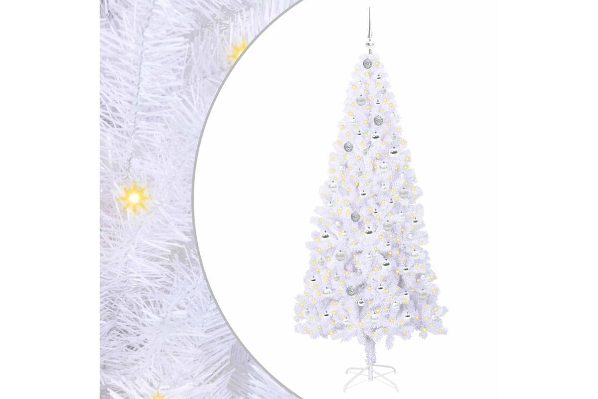 Vidaxl Artificial Christmas Tree With Stand White 210 Cm Pvc And Steel