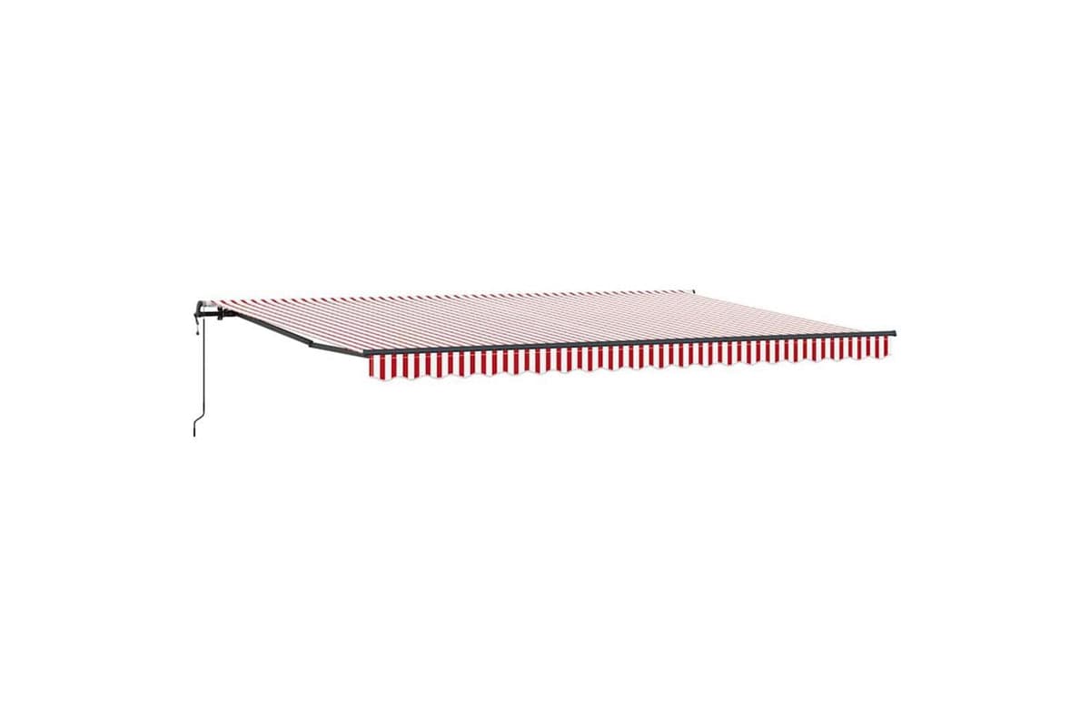 Vidaxl Retractable Awning Red And White 500 X 350 Cm Fabric