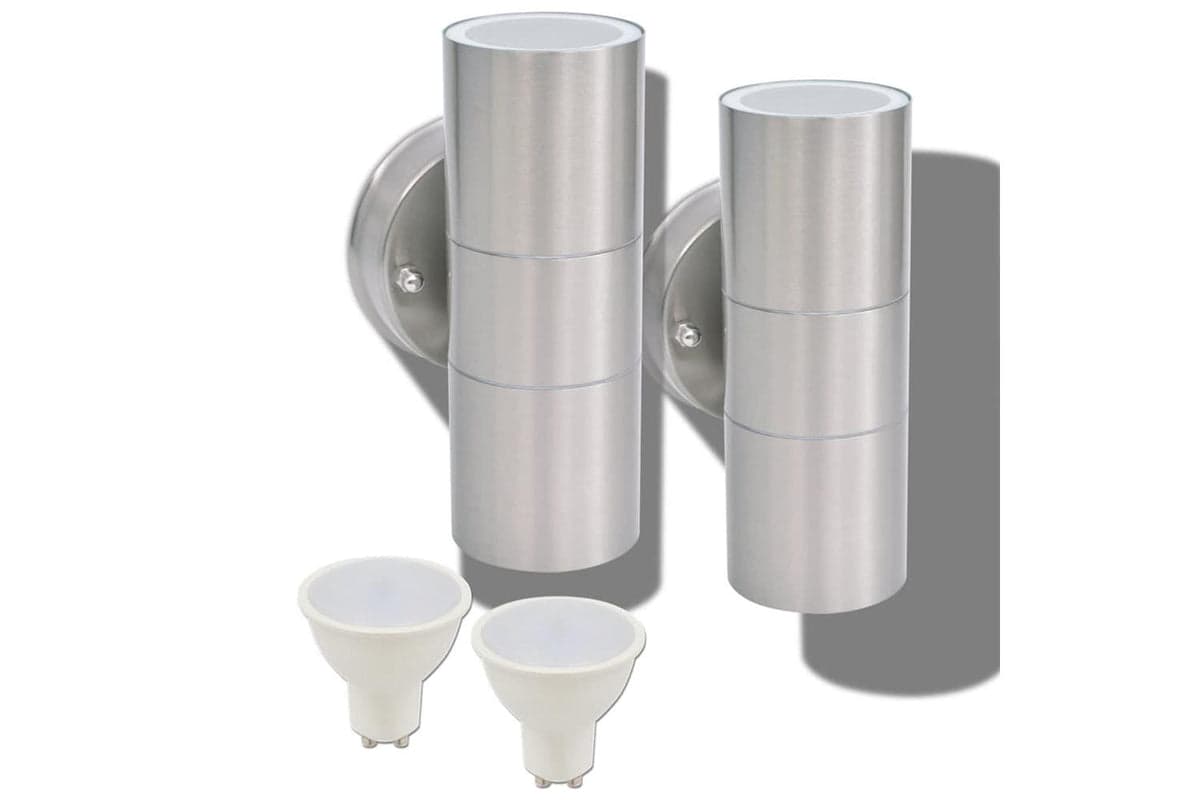 Vidaxl Outdoor Led Wall Lights 2 Pcs Stainless Steel Up/downwards