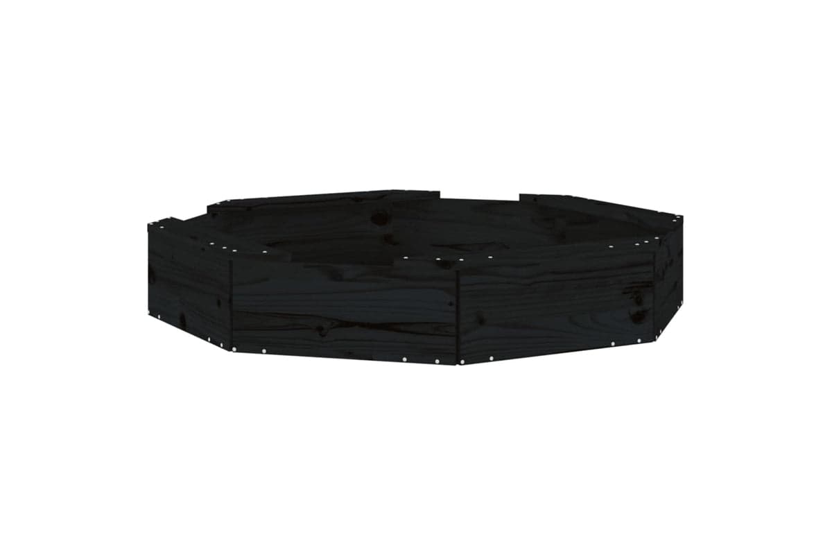 vidaXL 825013 Sandbox With Seats Black Octagon Solid Wood Pine