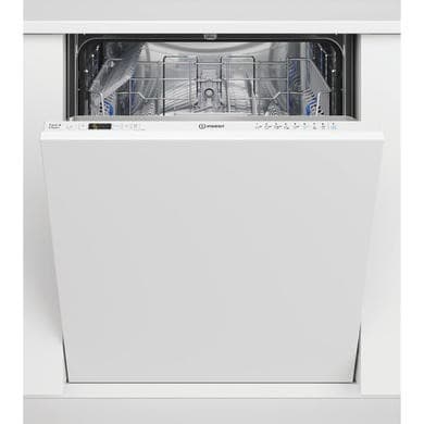 Refurbished Indesit Push&Go 14 Place Fully Integrated Dishwasher, push&go, fast&clean, intesnsive program, eco, delay timer, White, E-rated