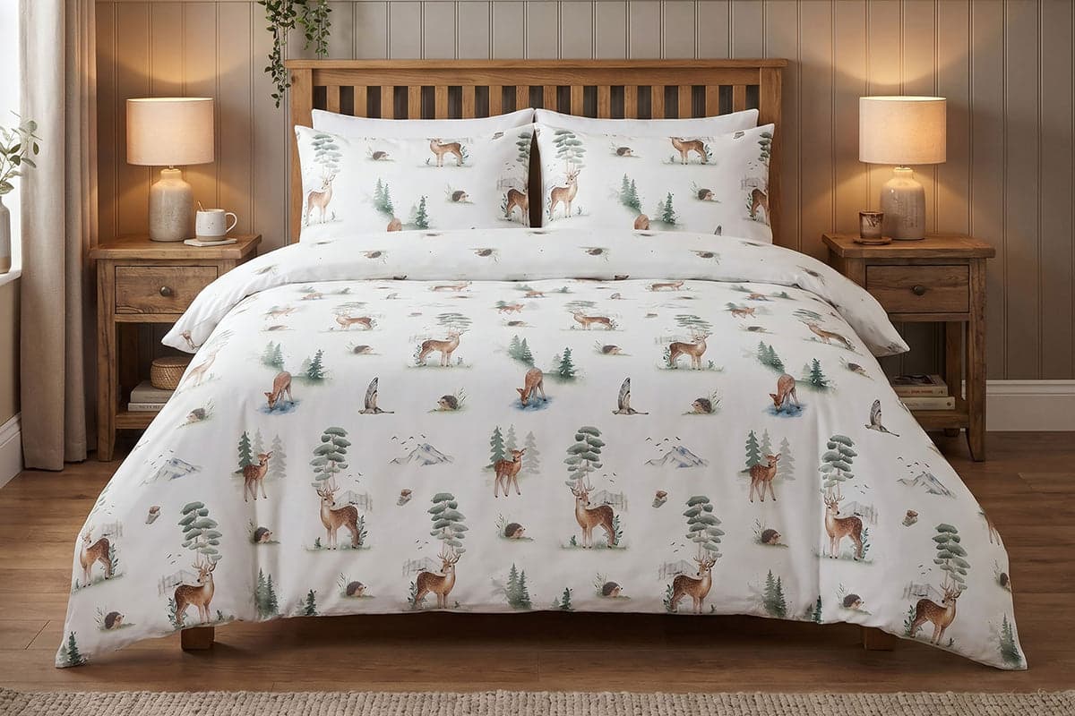 So Soft | Woodland Winter Duvet Cover Set | White | King