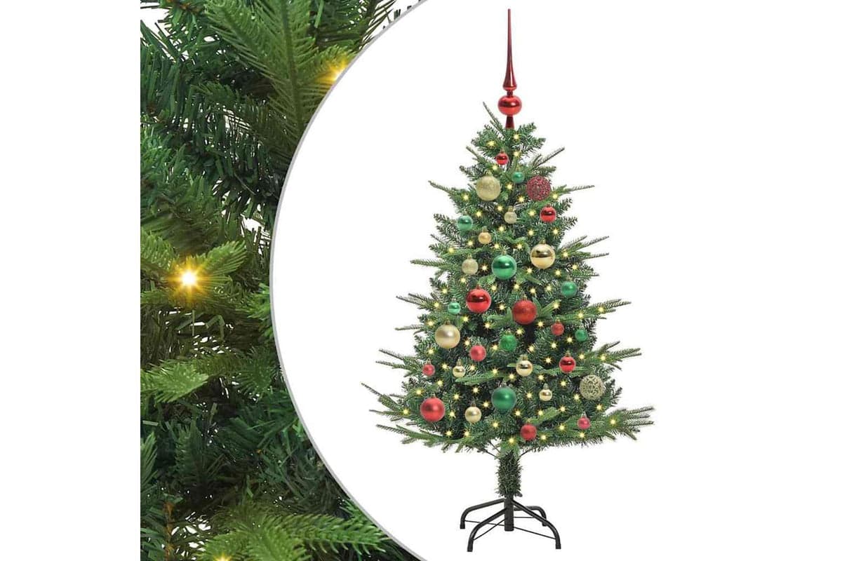 Vidaxl Artificial Pre-lit Christmas Tree With Ball Set Green 120 Cm