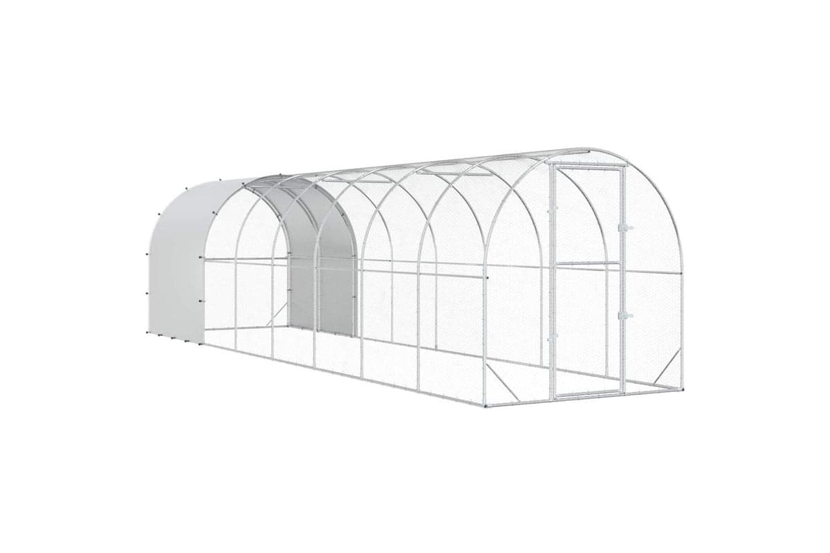 Vidaxl Chicken Coop Silver 800 X 200 X 200 Cm Galvanised Steel