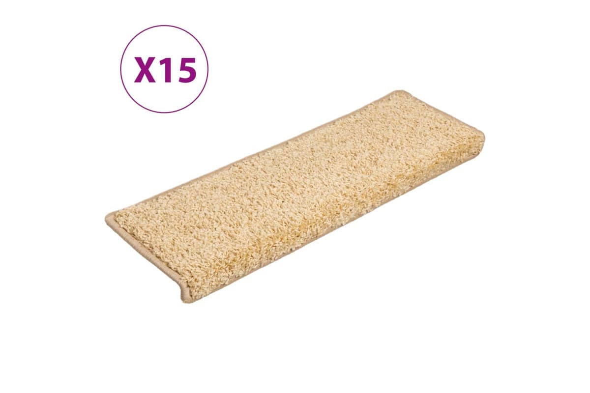 vidaXL Carpet Stair Treads 15 Pcs 65x21x4cm Brown