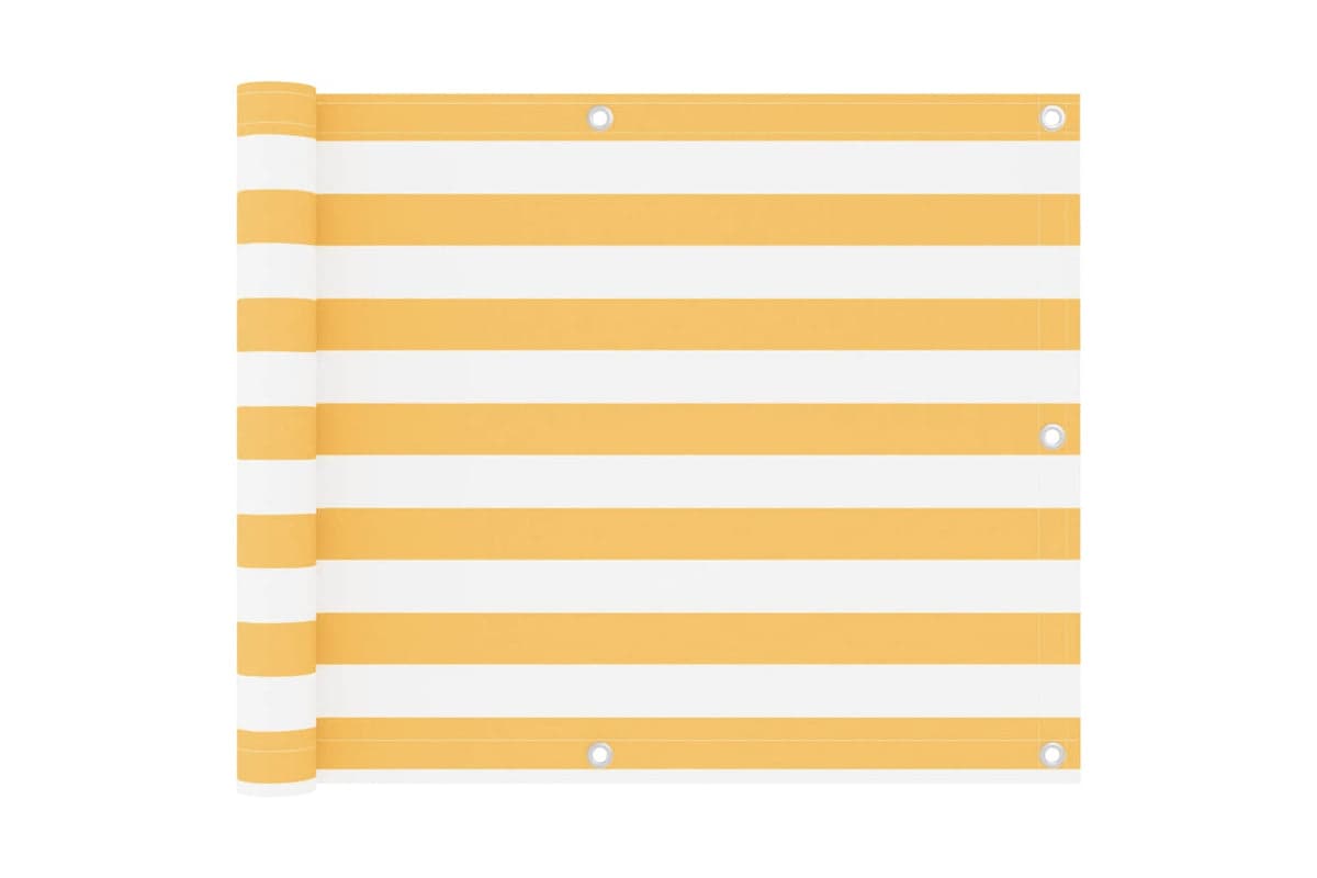 vidaXL 134901 Balcony Screen White And Yellow 75x400cm Oxford Fabric